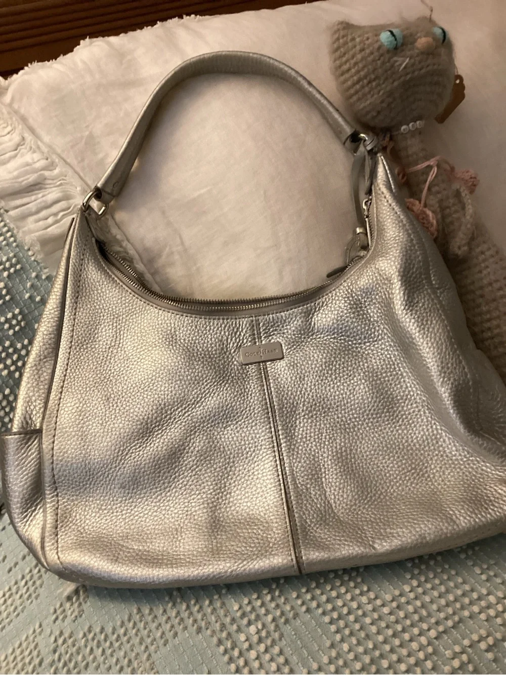 Cole Haan Silver Leather Tote